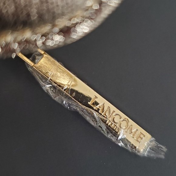 Lancome Case Cosmetic Makeup Travel Lingerie Zip Carry Handle Glam Glitz Gold - Picture 5 of 7